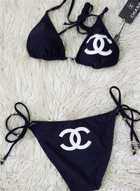 chanel two piece swimsuit|chanel bikini set.